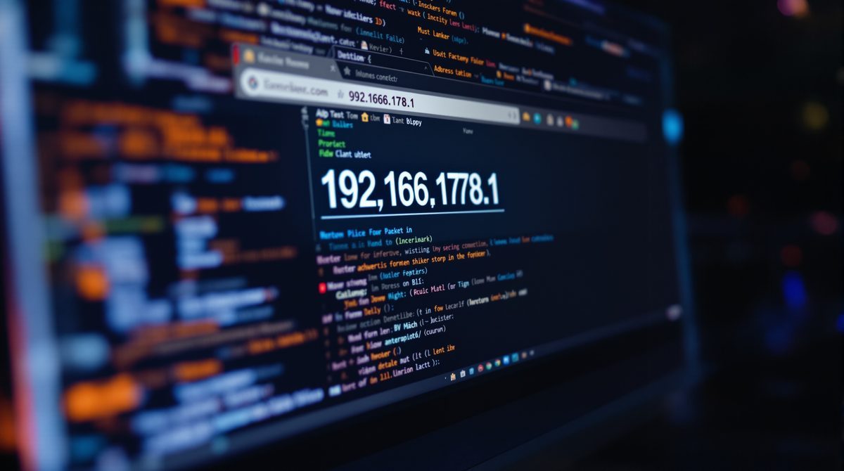 Browser-Adressleiste mit der IP-Adresse 192.168.178.1 für den FritzBox-Login auf einem Monitorbildschirm