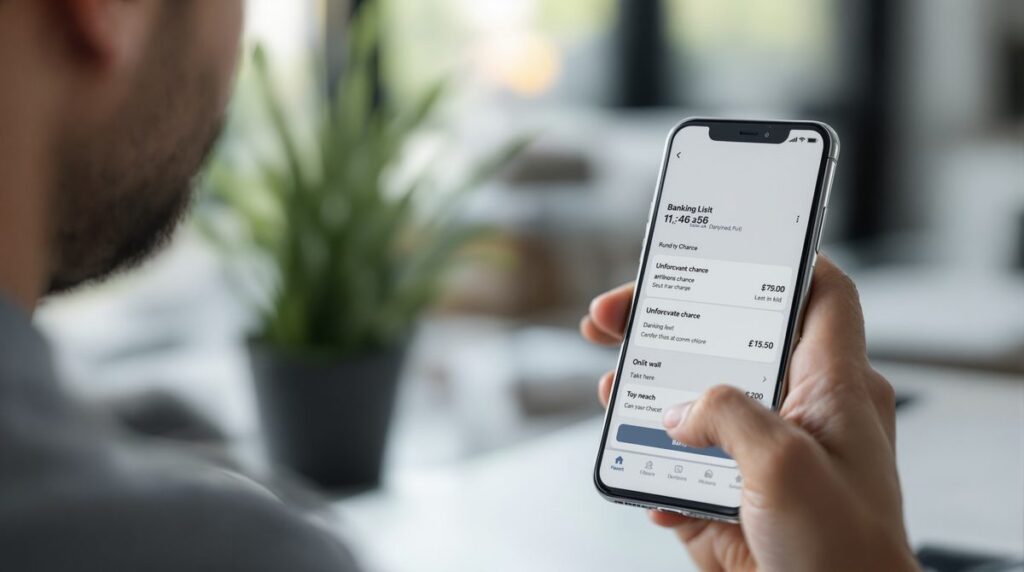 Actitech Limited – Person betrachtet unbekannte Abbuchung auf dem Smartphone