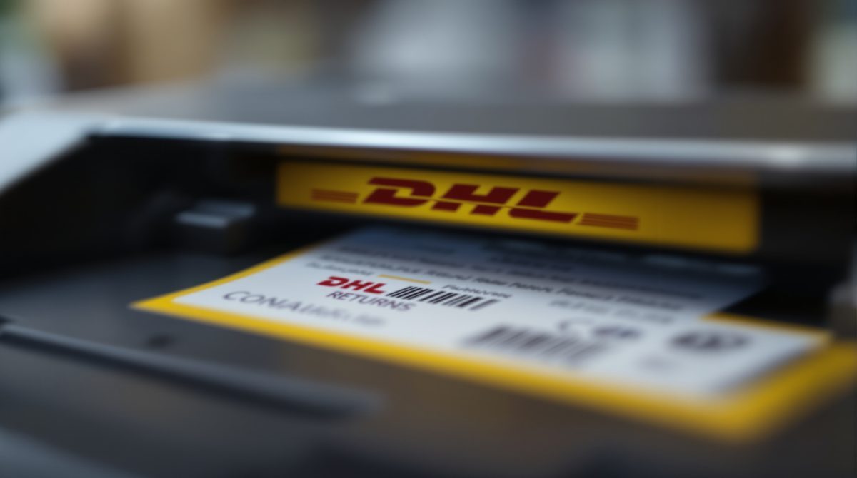DHL Retourenlabel Etikett Nahaufnahme