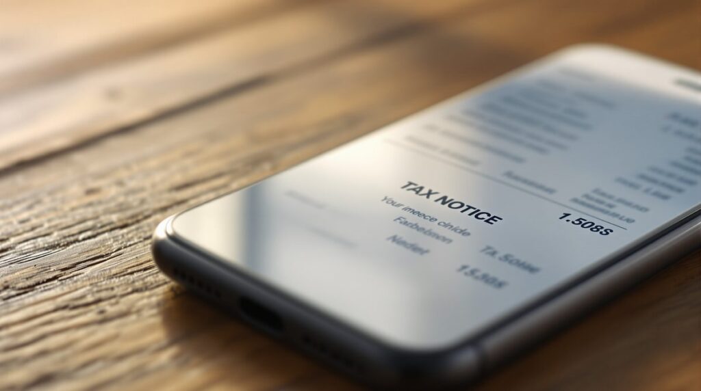 Gebrauchtes Smartphone liegt neben einer Rechnung mit Differenzbesteuerung-Hinweis