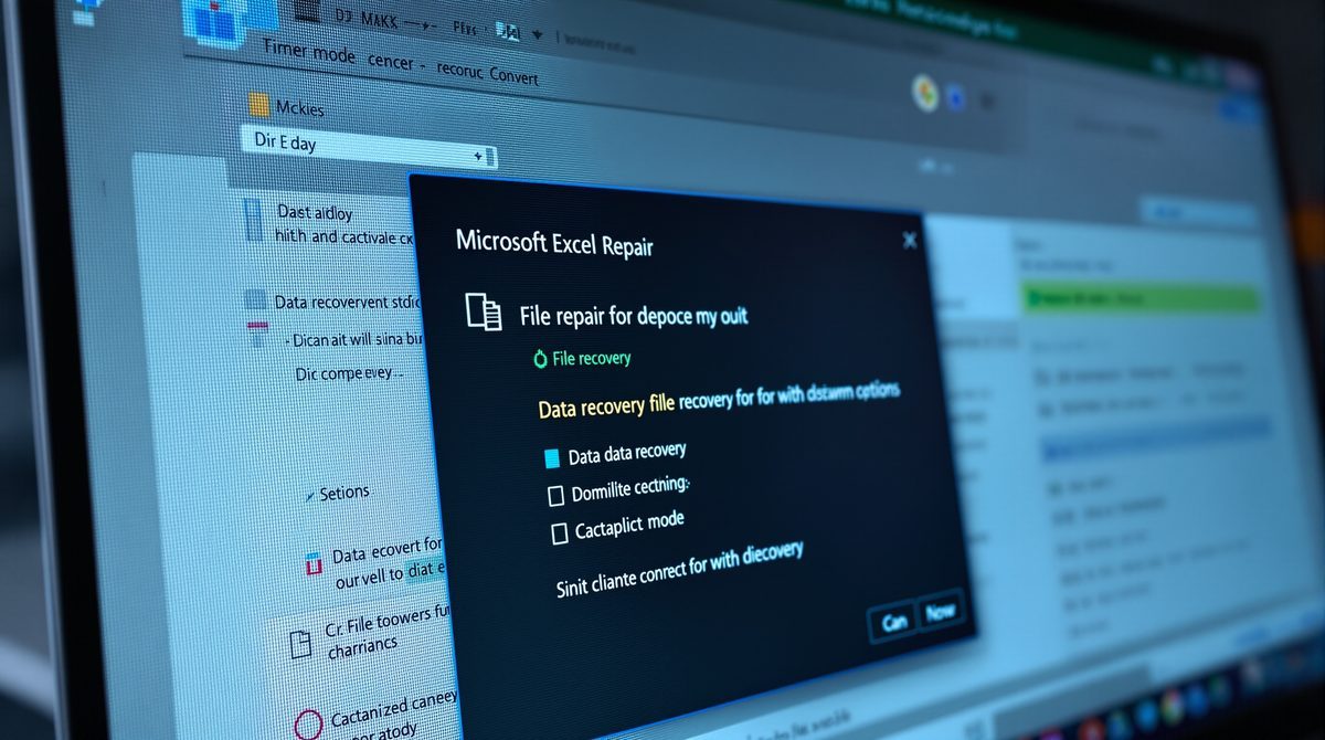 Excel-Reparaturfunktion: Dialog zum Öffnen und Reparieren einer beschädigten Arbeitsmappe