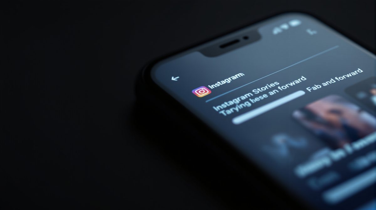 Instagram Story Navigation, Fortschrittsbalken und Tipp-Bereiche auf dem Smartphone-Display