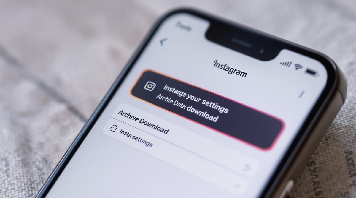 Instagram App Einstellungsmenü mit Archiv- und Download-Optionen für Stories