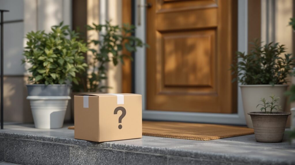Paket der Pomeloyou GmbH vor einer Haustür – unbekannter Absender sorgt für Verwirrung