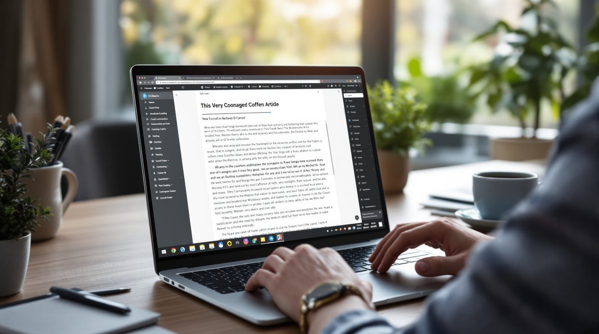Person am Schreibtisch arbeitet mit Windows-Laptop, auf dem Bildschirm eine Screenshot-Software mit Scroll-Funktion