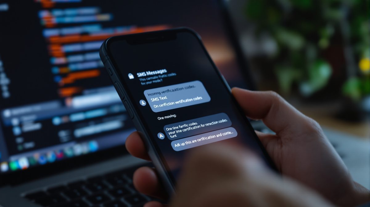 Eingehende SMS mit Einmalcodes auf dem Smartphone-Bildschirm