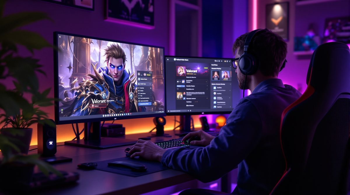 Gamer ändert seinen Valorant-Ingame-Namen am PC mit zweitem Monitor