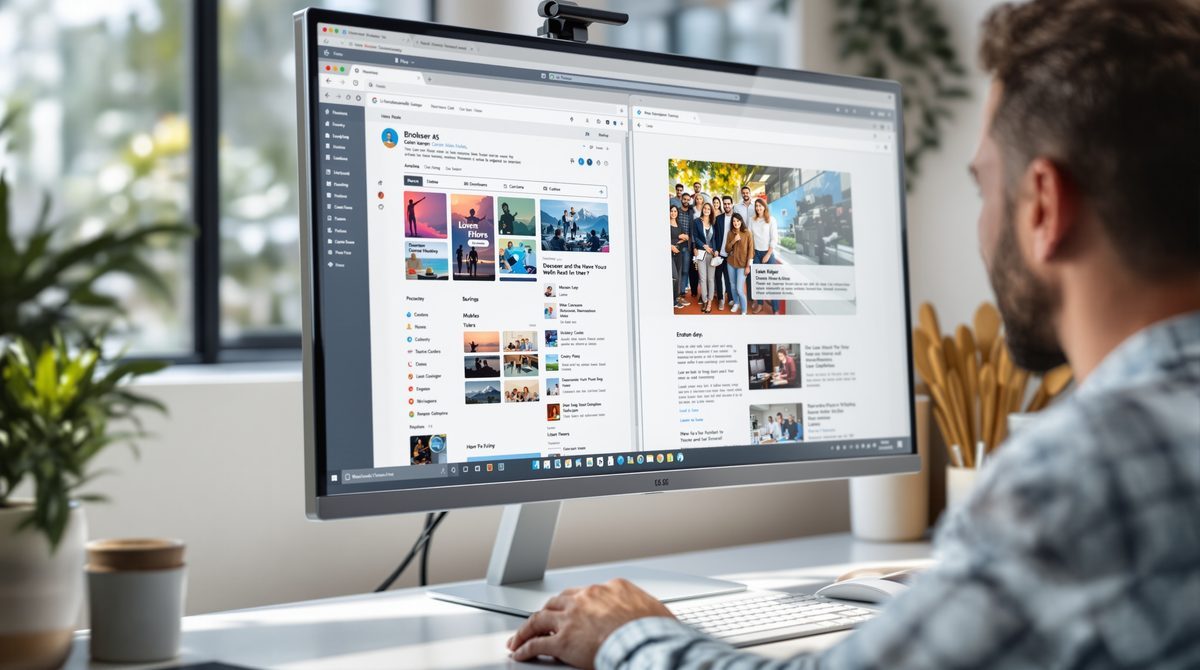 Verschiedene Browser-Tabs auf einem Laptop-Bildschirm im Vergleich