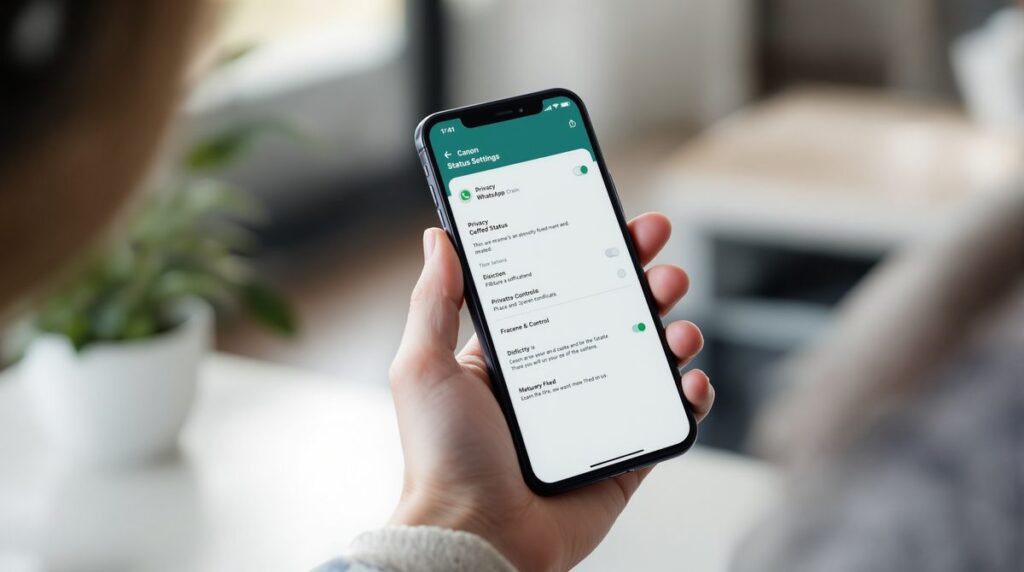 WhatsApp-Status Einstellungen auf einem Smartphone – Sichtbarkeit und Privatsphäre steuern