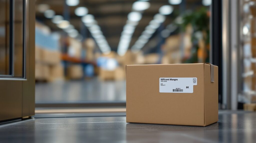 Paketlieferung auf einer Türschwelle – Worldtech Client Logistik