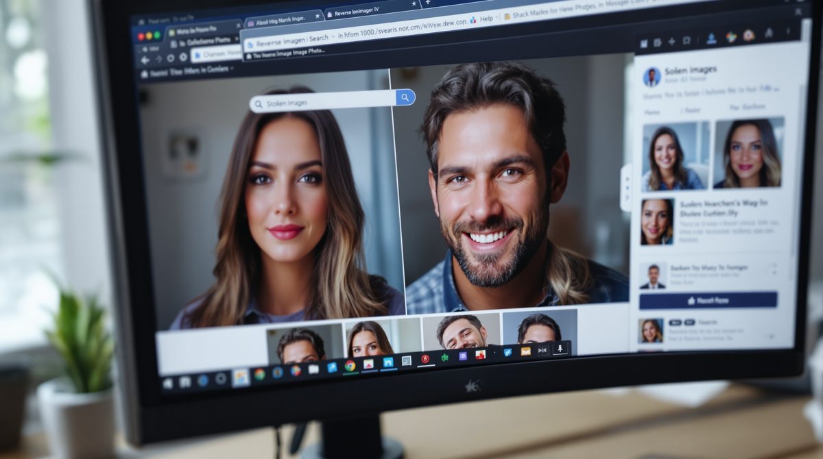 Rückwärts-Bildersuche eines Love-Scammer-Profilfotos im Browser